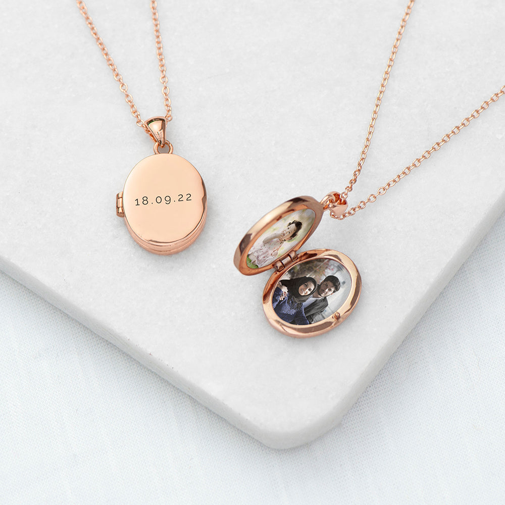 Personalised Oval Photo Locket Necklace | Custom Gift for Her | Wonder Gifts