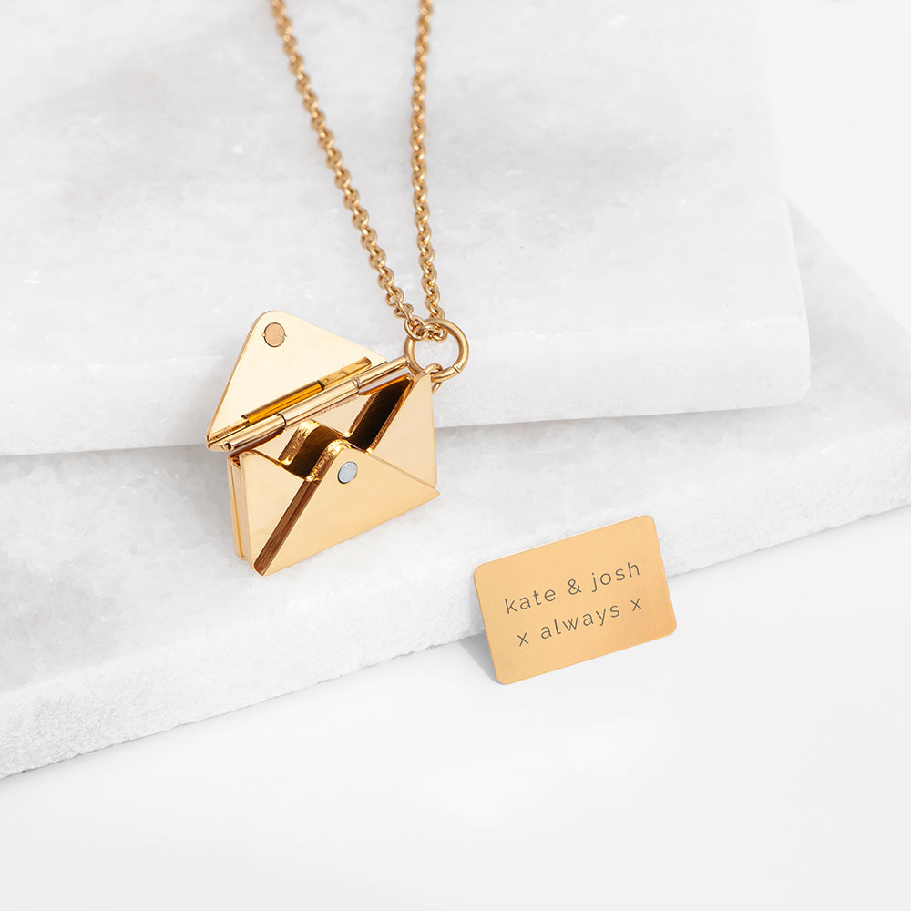 Personalised Secret Message Envelope Necklace | Wonder Gifts UK