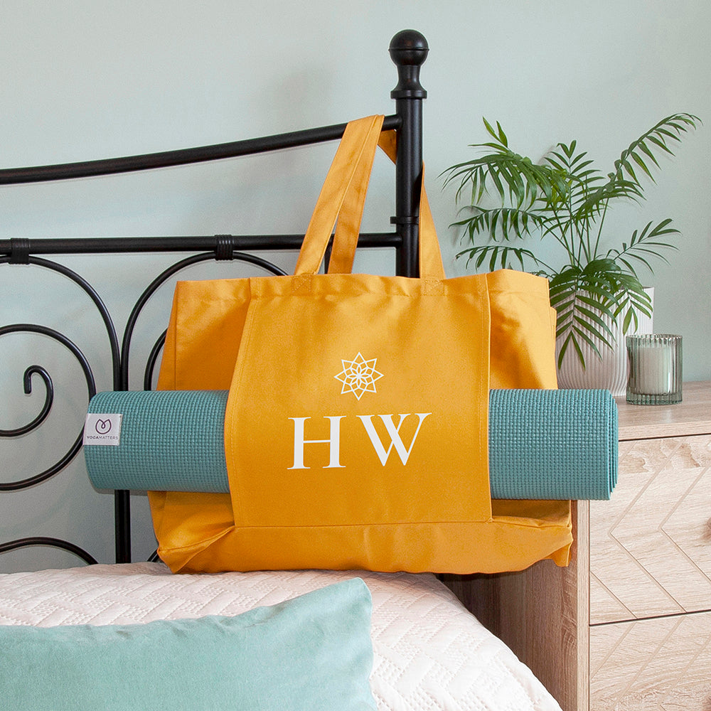 Monogrammed Organic Yoga Tote Bag | Personalised Eco Gym Bag