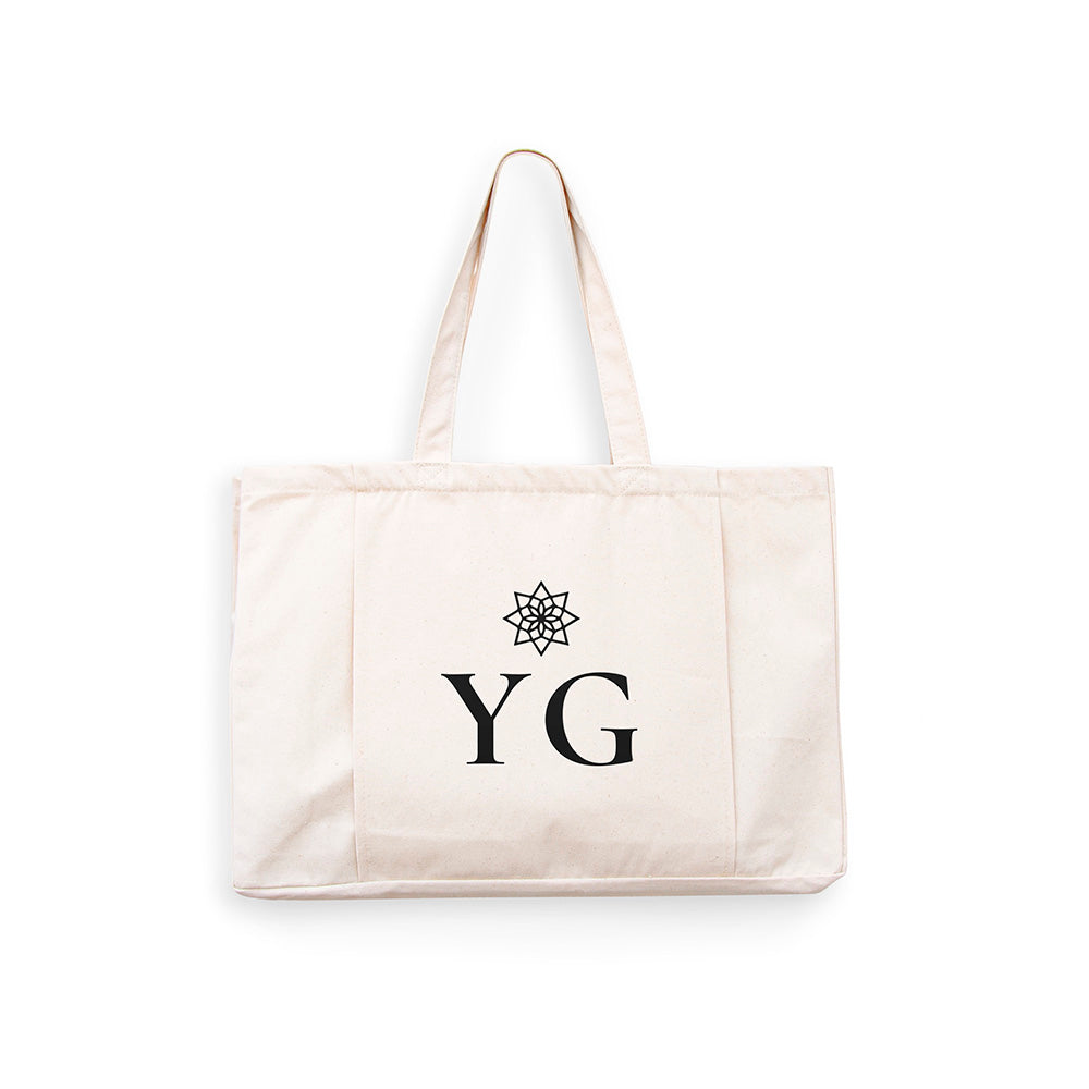 Monogrammed Organic Yoga Tote Bag | Personalised Eco Gym Bag