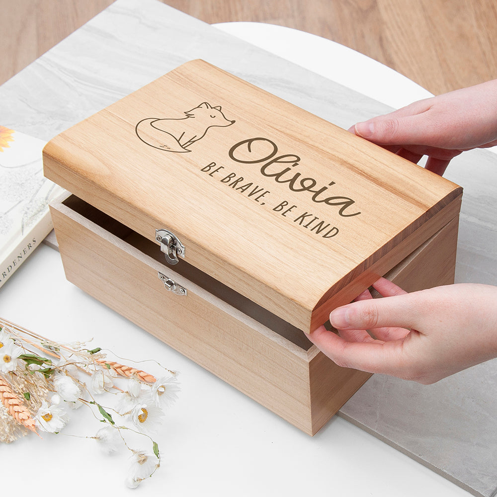 Personalised Baby Fox Keepsake Chest