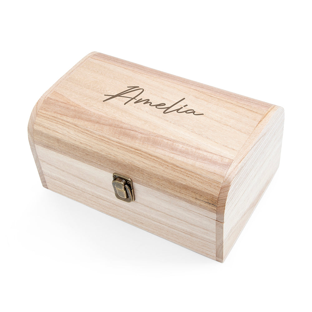 Personalised Engraved Name Keepsake Chest | Custom Memory Box Gift