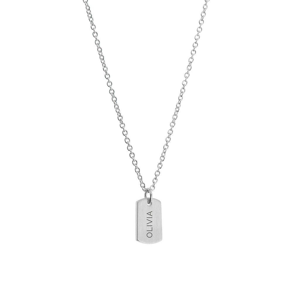 Personalised Silver Name Tag Necklace