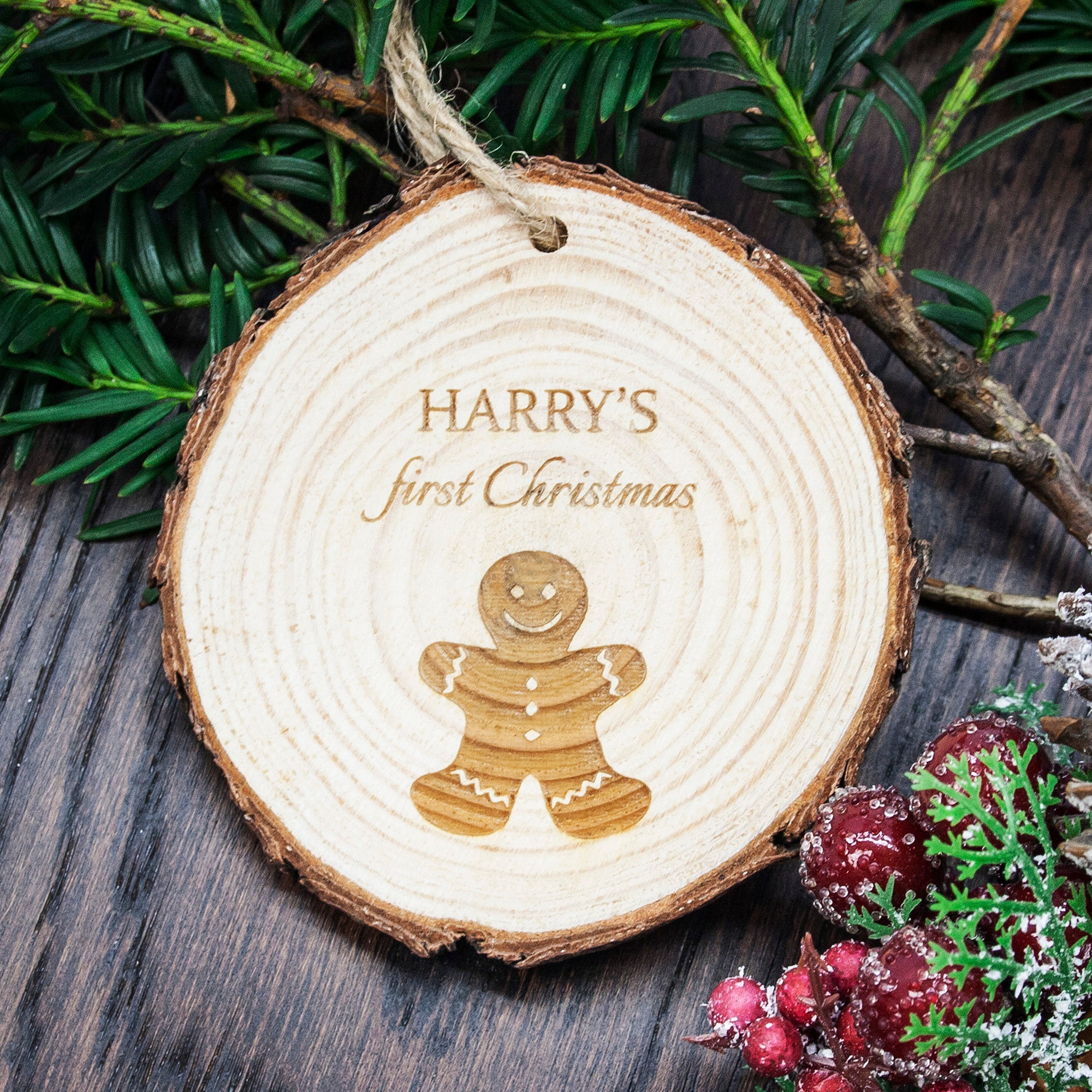Personalised My 1st Christmas Gingerbread Man Hanging Decoration