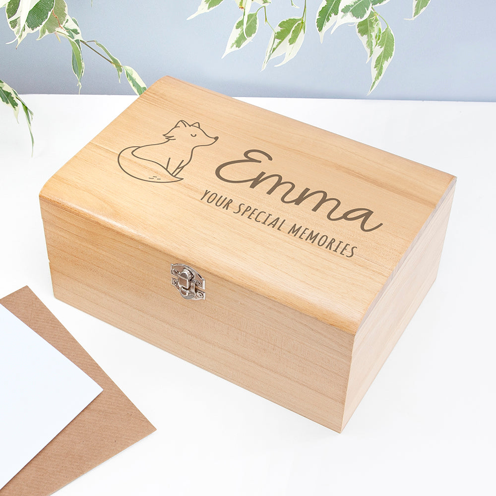 Personalised Baby Fox Keepsake Chest