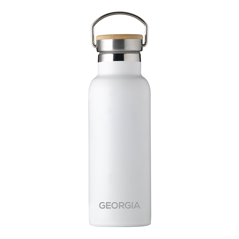 Wonder Gifts Personalised 17oz Insulated Drinks Bottle with Bamboo Lid – Custom Eco Water Bottle