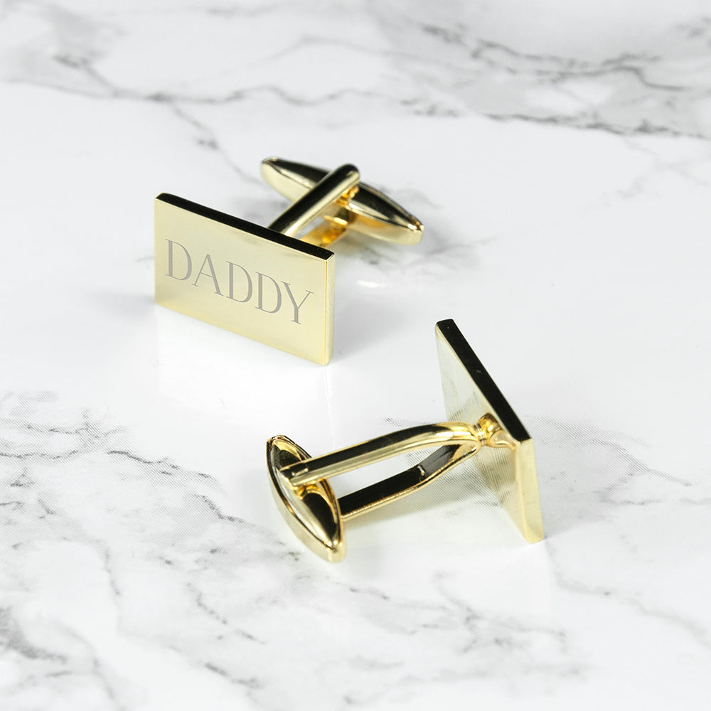Personalised Wonder Gifts  Rectangle Gold Plated Cufflinks