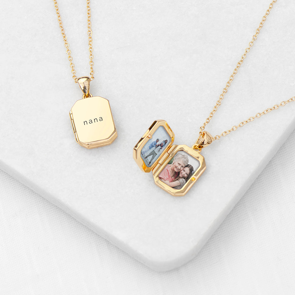 Personalised Rectangular Photo Locket Necklace | Custom Gift for Her | Wonder Gifts