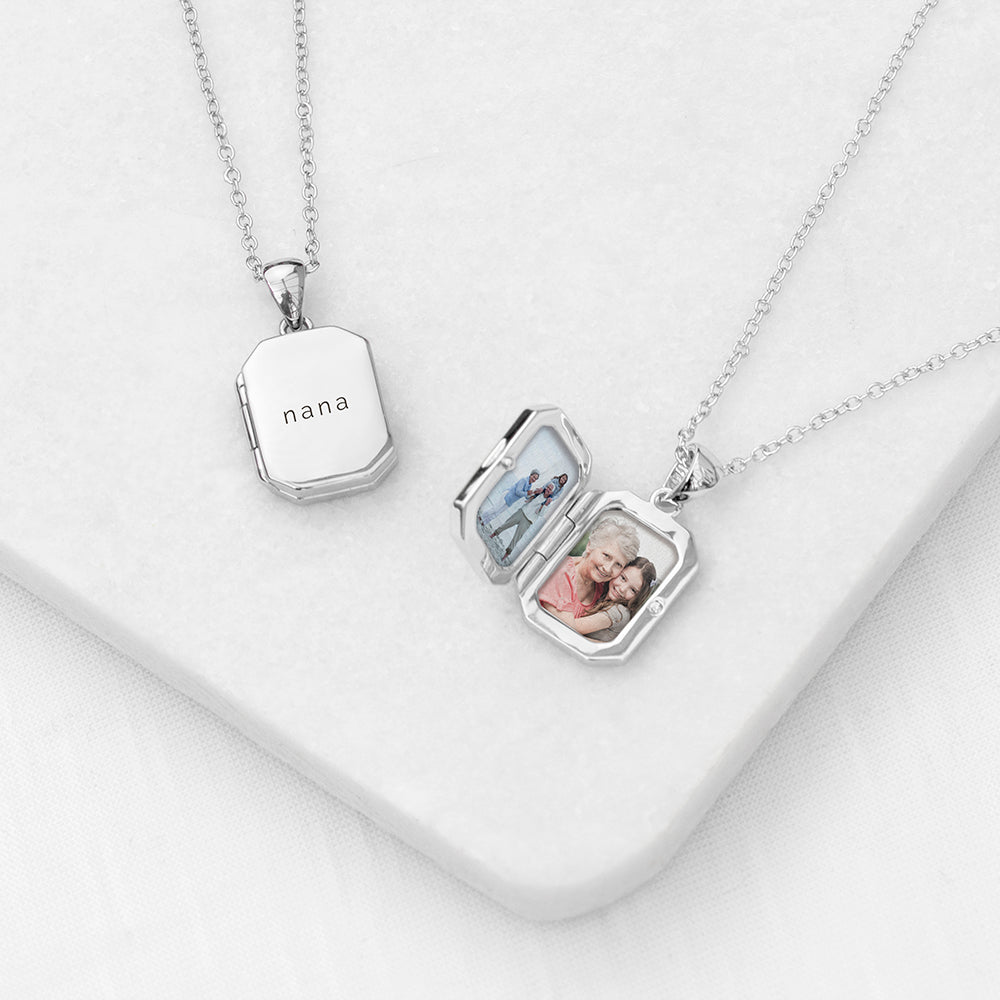 Personalised Rectangular Photo Locket Necklace | Custom Gift for Her | Wonder Gifts