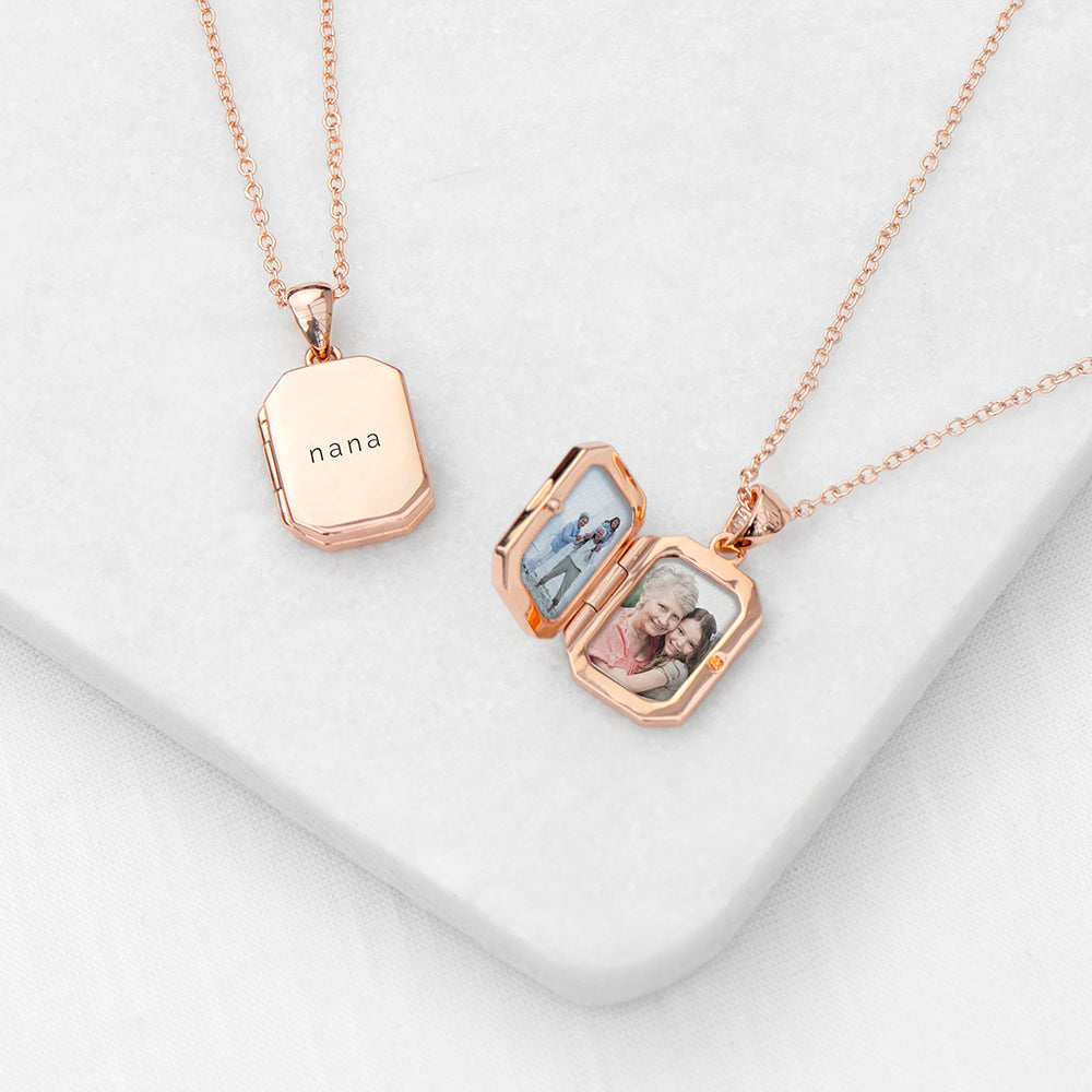 Personalised Rectangular Photo Locket Necklace | Custom Gift for Her | Wonder Gifts