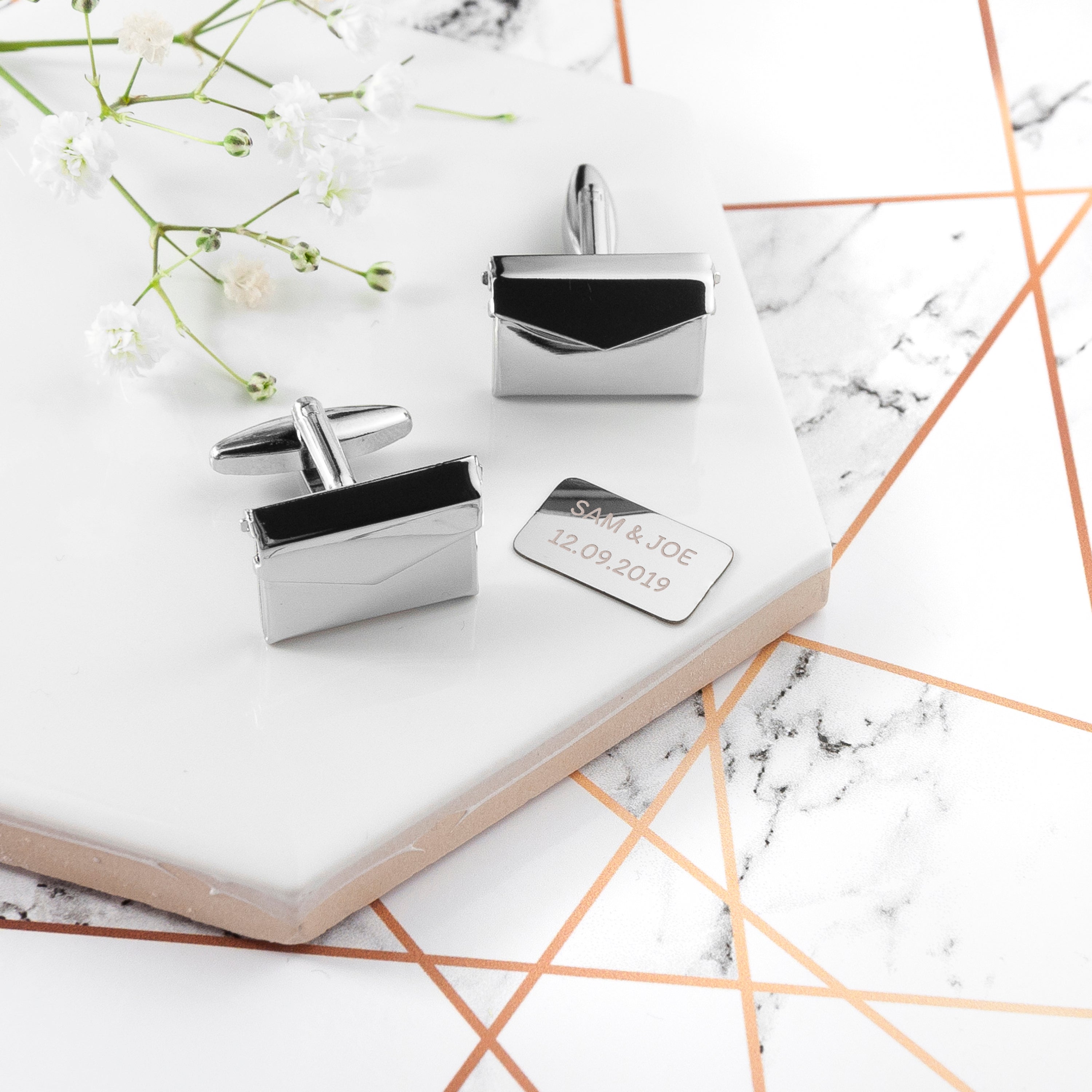 Personalised Square Gold Plated Cufflinks