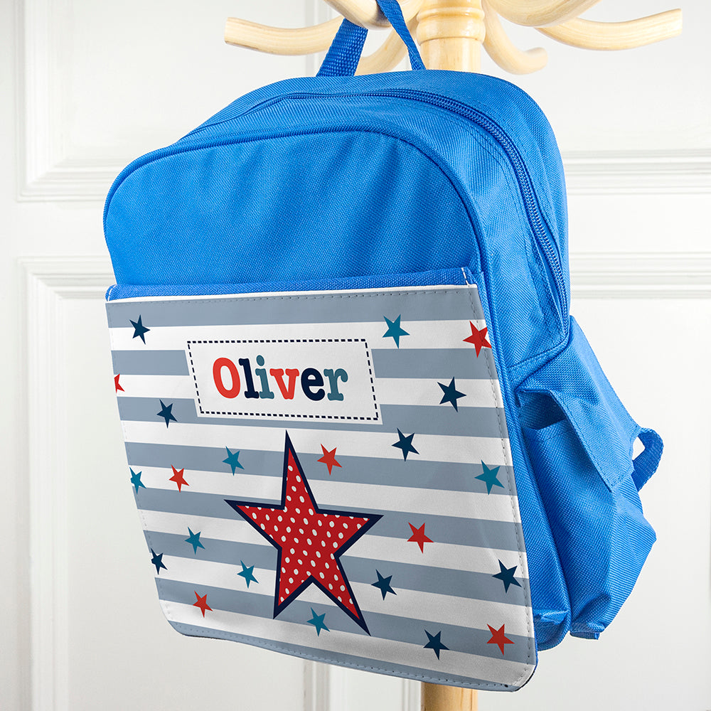 Personalised Kid's Blue Mini Rucksack